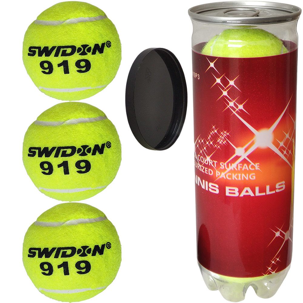 Мячи для большого тенниса Swidon 919, 3 штуки в тубе, под давлением